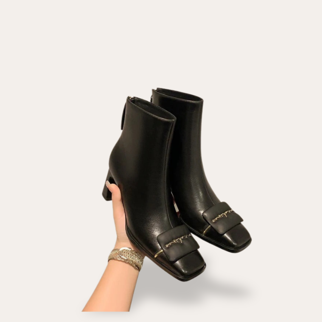Damen Orthopädische Stiefeletten mit Absatz und Schleife | Vestea