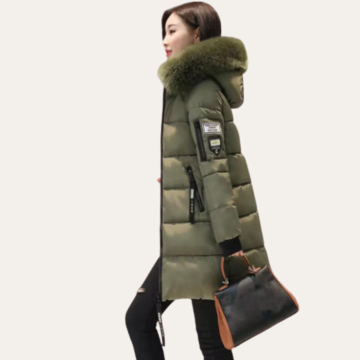 Damen Winterjacke Kunstpelz Kapuze Parka Lang | Vestea