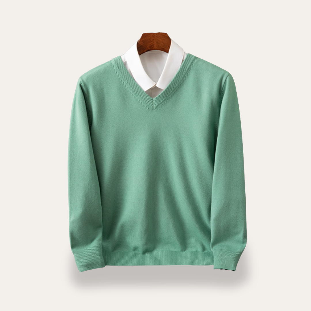 Herren Strickpullover V-Ausschnitt Komfort Freizeit | Vestea