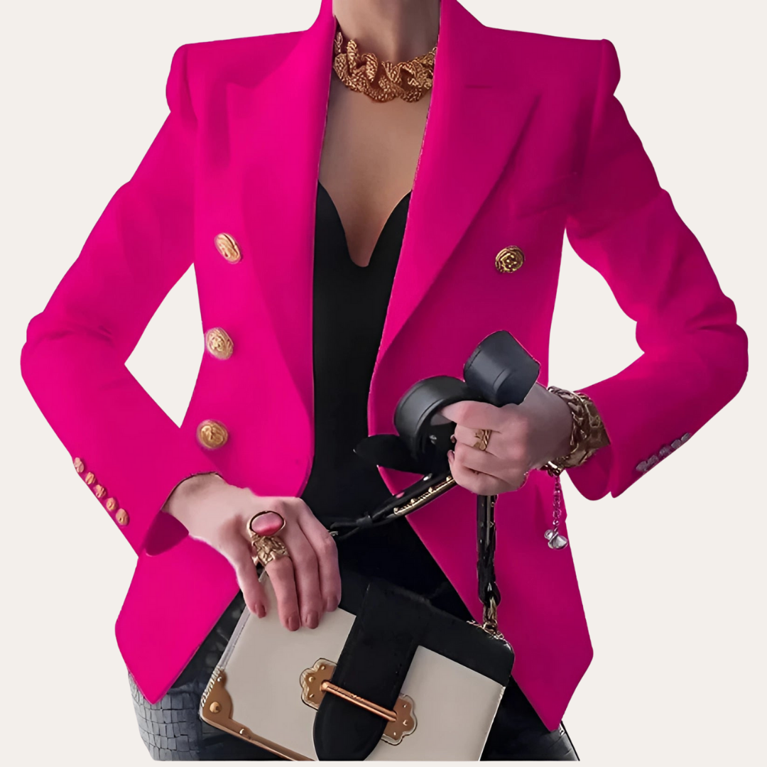 Damen Blazer Zweireiher Elegant Businessjacke | Vestea