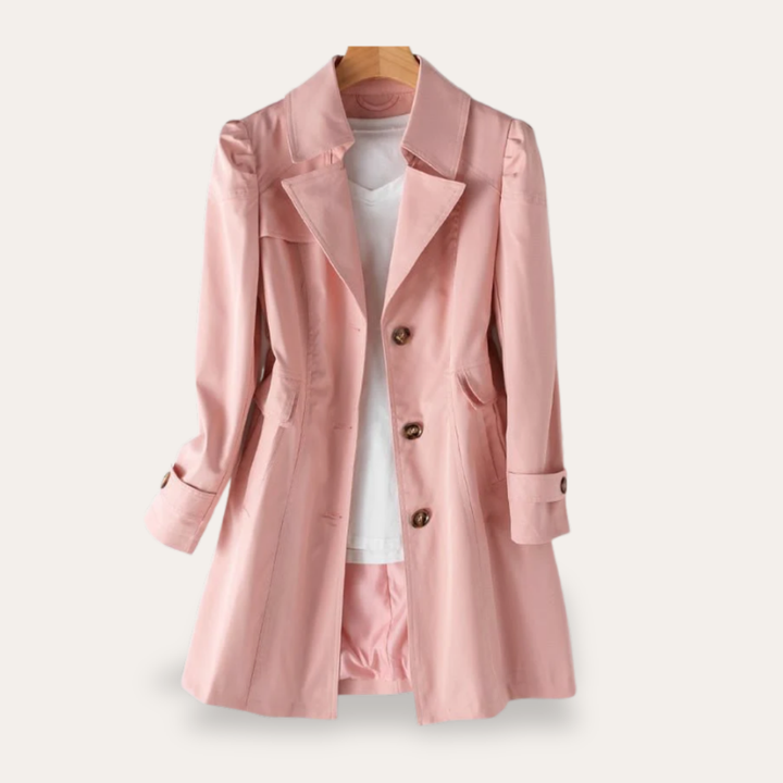 Damen Trenchcoat Langarm Jacke | Vestea