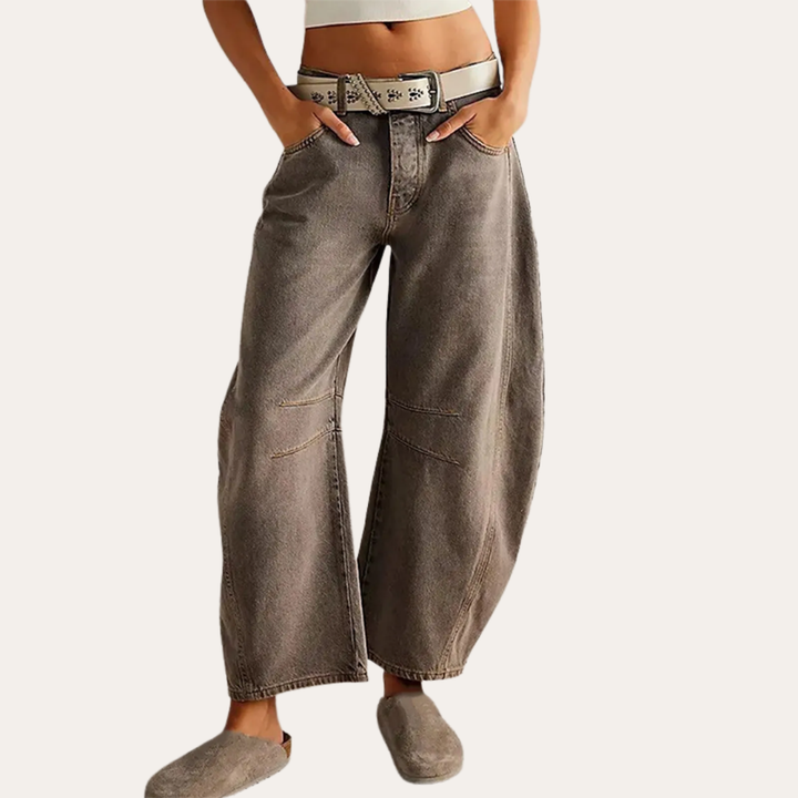 Dame Jeans mit hohem Bund und Taschen | Vestea