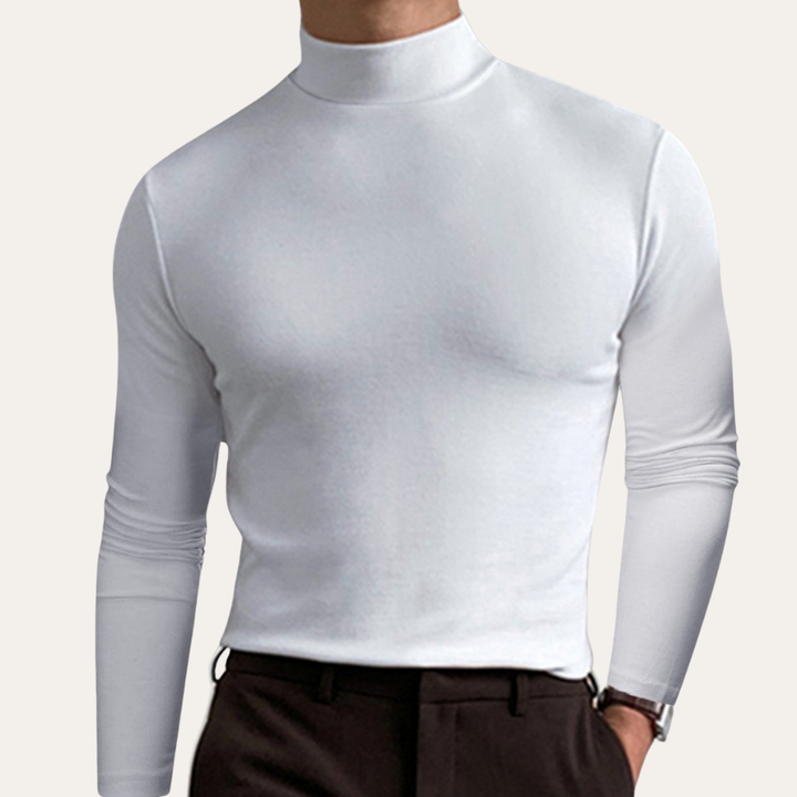 Herren Rollkragen Langarmshirt Slim Fit | Vestea
