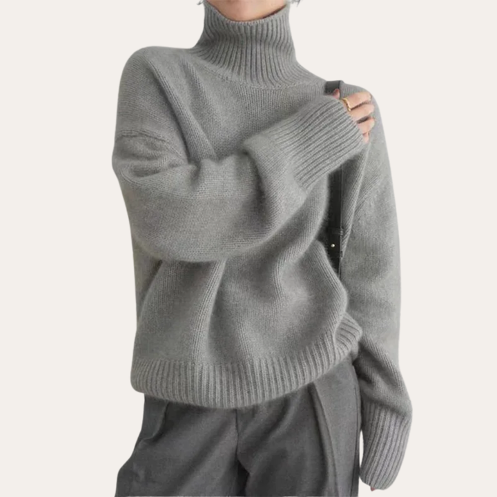 Damen Strickpullover mit Rollkragen Oversize | Vestea