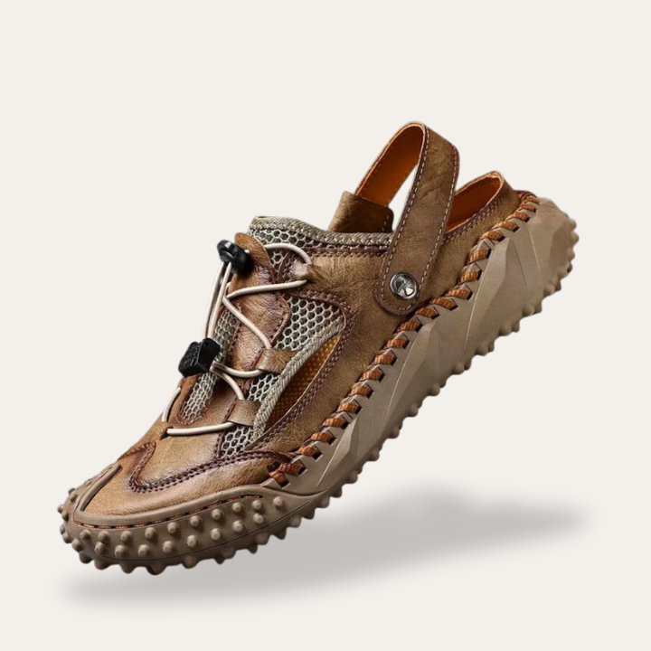 Herren Sandalen ortopedico aus Leder mit rutschfester Outdoor-Sohle | Vestea