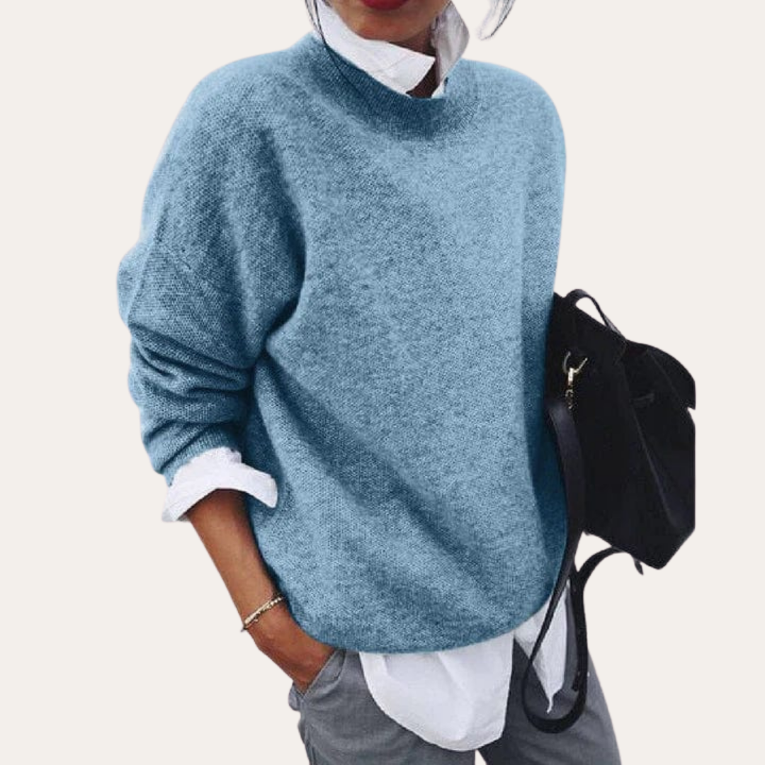 Damen Lockerer Pullover Herbst Winter Langarmshirt | Vestea