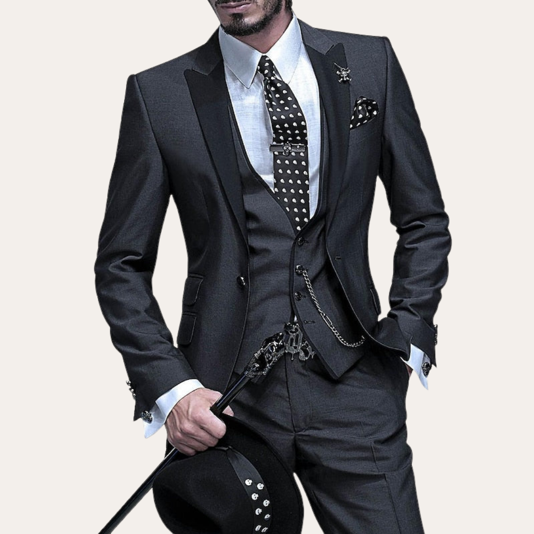 Herren 3-teiliger Anzug Modern Sakko Weste Hose Hochzeit | Vestea