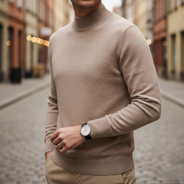 Herren Feinstrick Pullover mit Stehkragen | Vestea