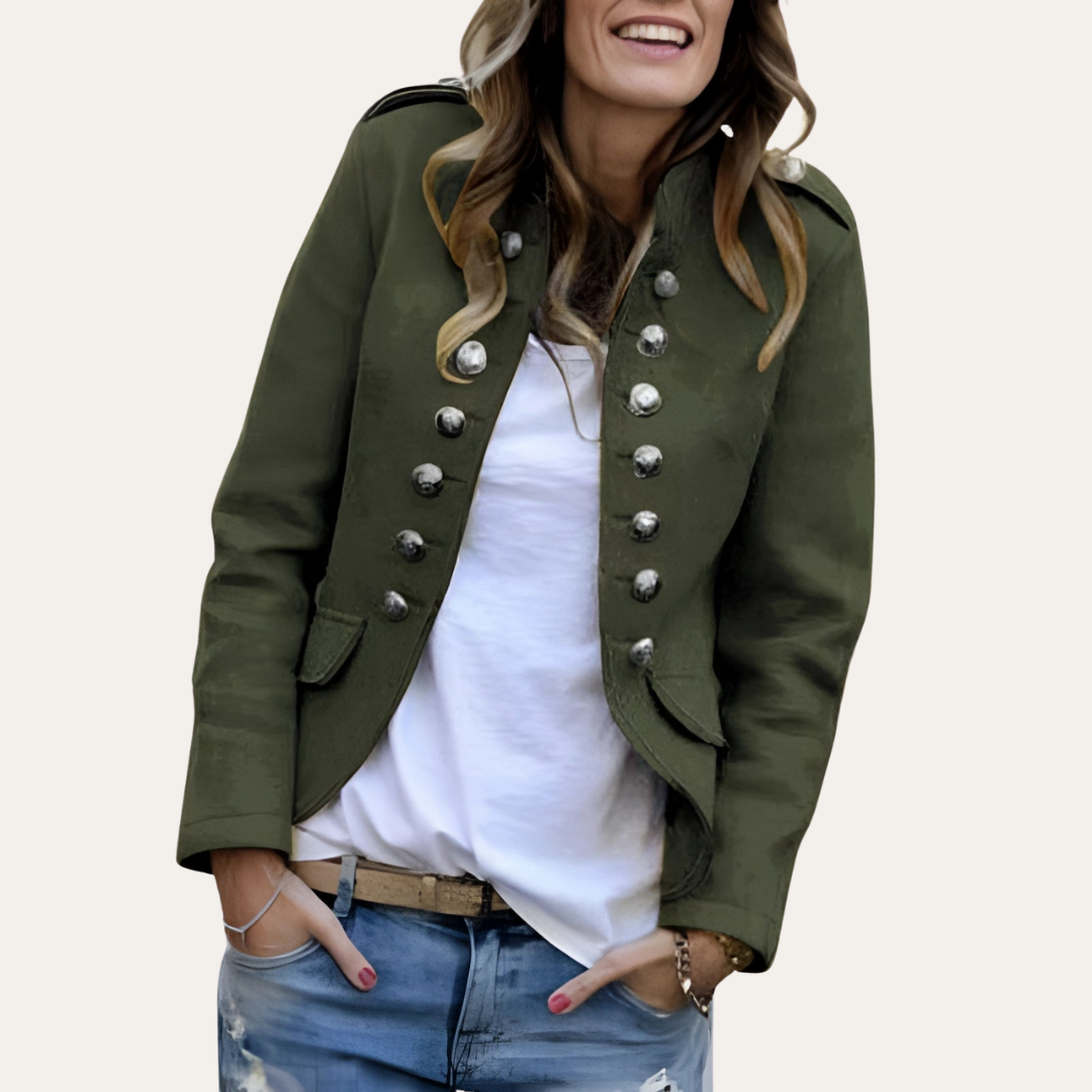Damen Blazer mit Doppelreihe Knöpfen Elegant | Vestea