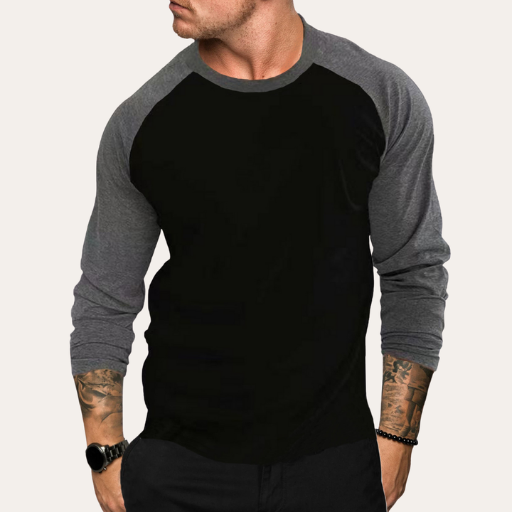 Herren Langarm Raglan T-Shirt Sport Freizeit | Vestea