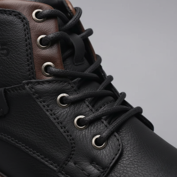 Herren Stiefeletten aus Kunstleder mit Reißverschluss und Schnürung | Vestea