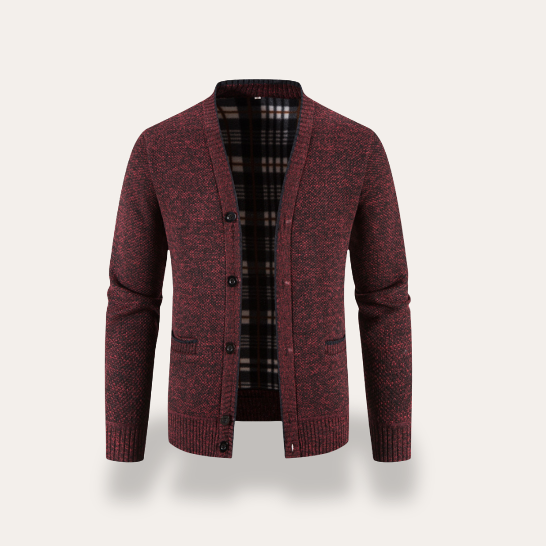 Herren Cardigan Materialmix gefüttert | Vestea