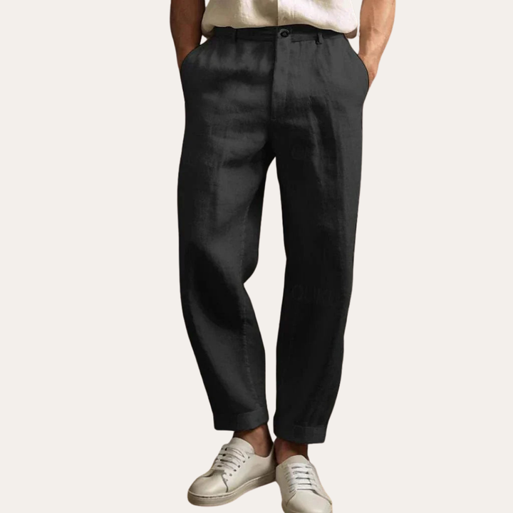 Herren Leinenhose Gerade Passform Freizeit Leichte Sommerhose | Vestea