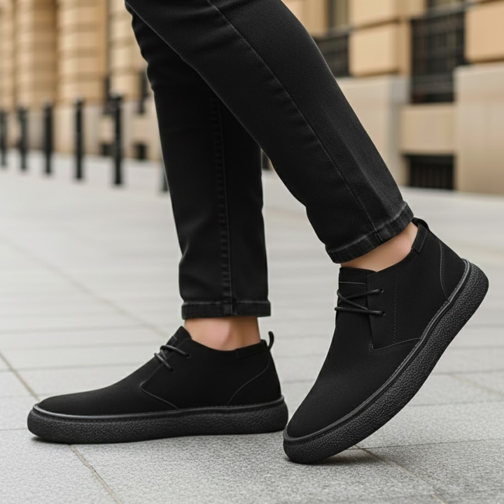 Zapatos ortopédicos para hombre con parte superior de ante y soporte acolchonado
