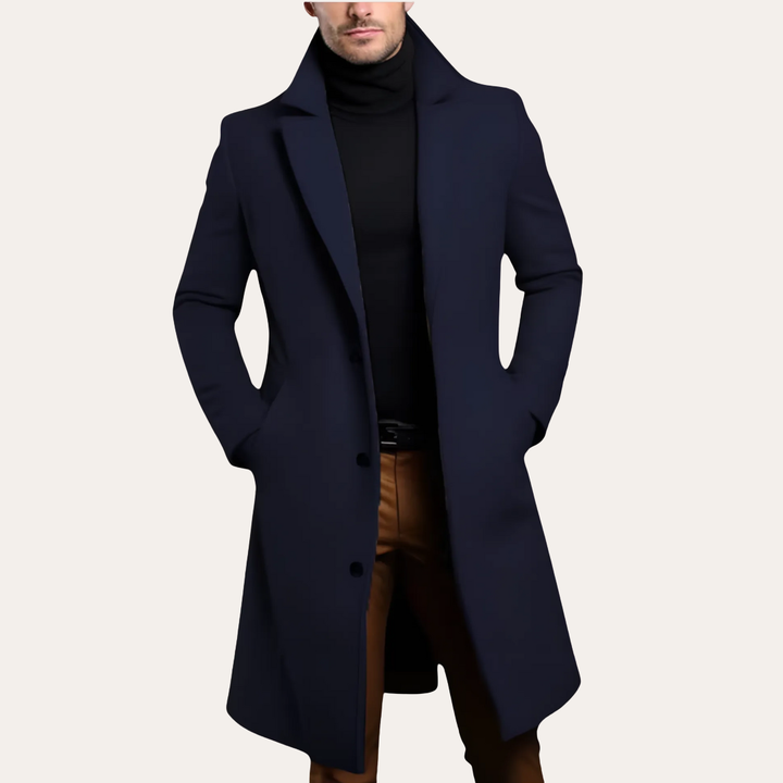 Herren Mantel Wollmix Slim Fit Einreiher Wintermode | Vestea