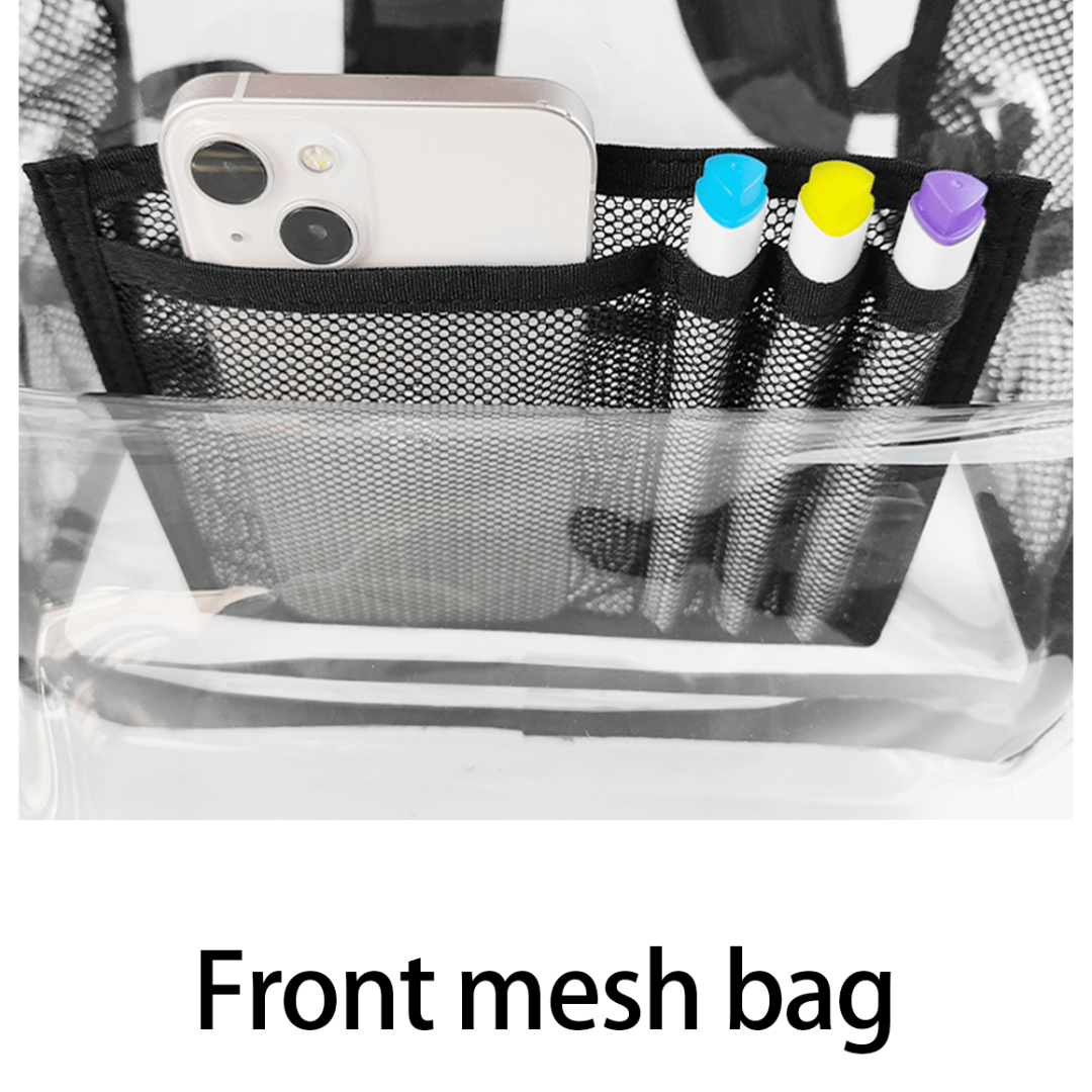 Herren Rucksack aus transparentem Material mit Netzfronttasche | Vestea