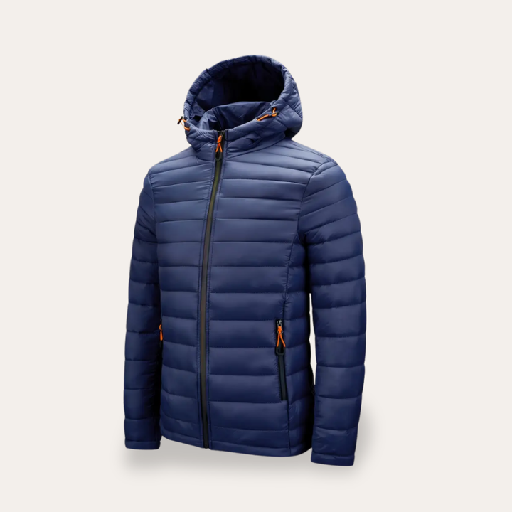 Herren Steppjacke Leichtmaterial mit Kapuze | Vestea