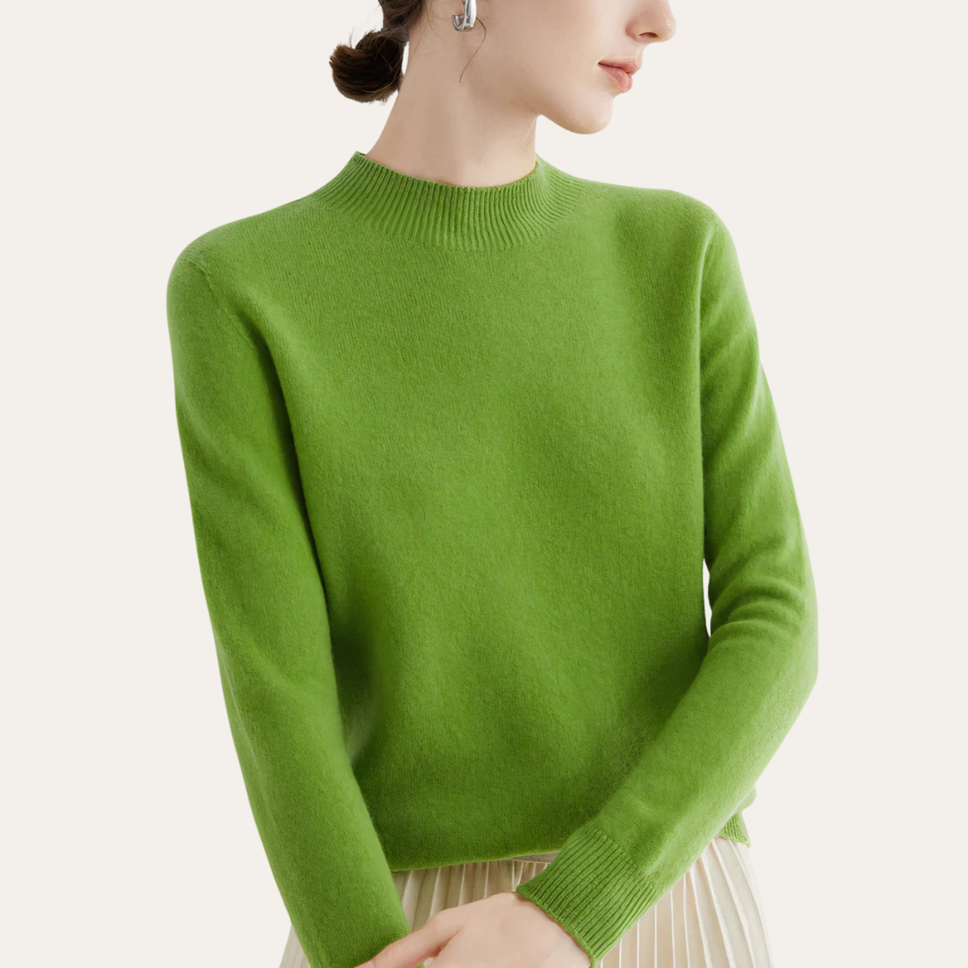 Damen Pullover Langarm Stehkragen Basic | Vestea