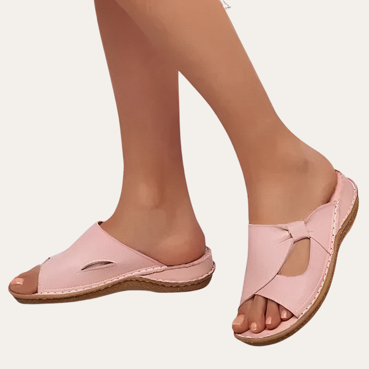 Damen Orthopedico Sandalen aus Kunstleder Sommer Schlupfschuhe | Vestea