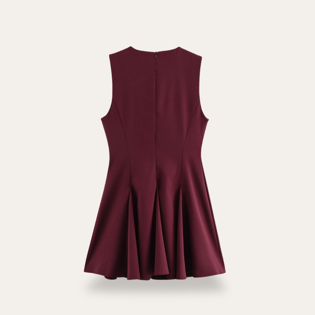 Vestea | Damen Skaterkleid Ärmellos Polyester Elegant