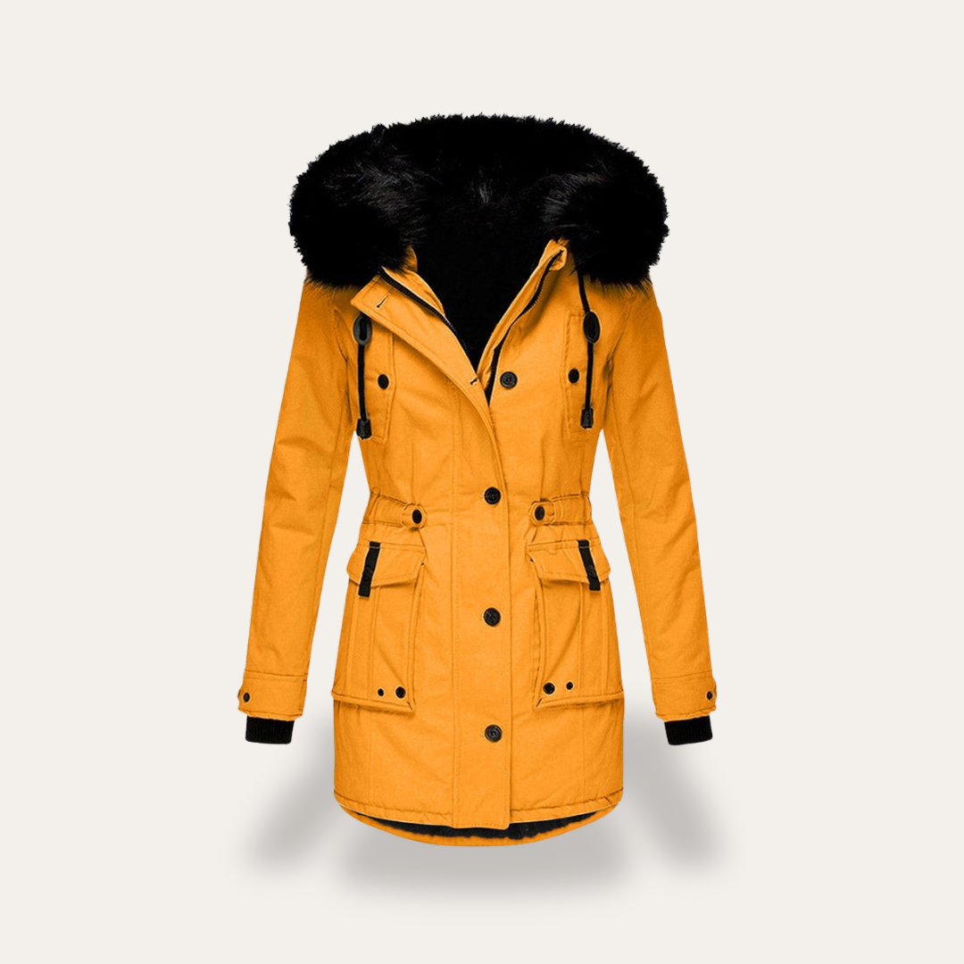 Damen Winterparka mit Kapuze und Kunstfellkragen | Vestea