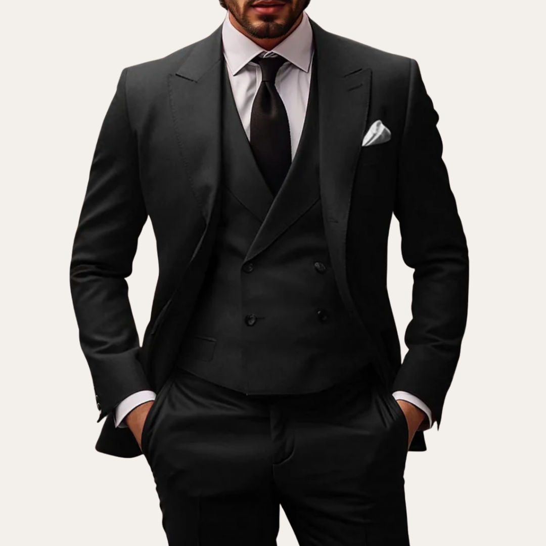 Herren Anzug 3-teilig Business Slim Fit mit Weste Anzugstoff | Vestea