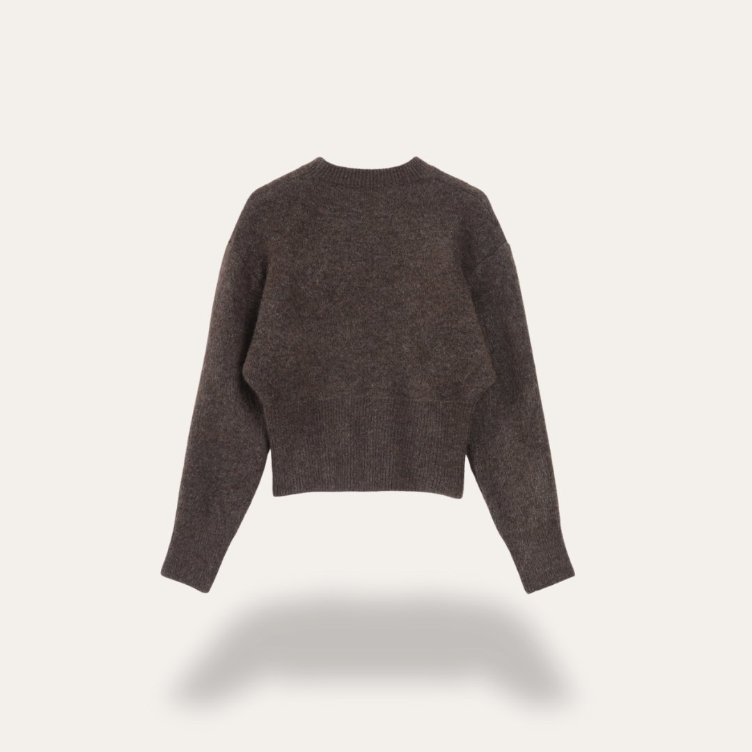 Damen Strickpullover Langarm Wollmix Reißverschluss | Vestea