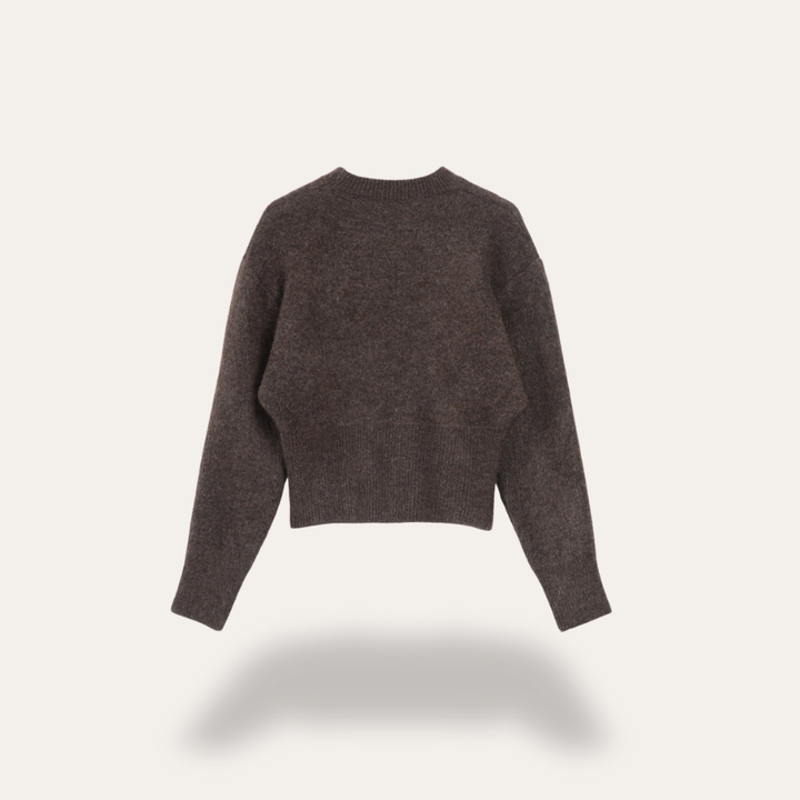 Damen Strickpullover Langarm Wollmix Reißverschluss | Vestea