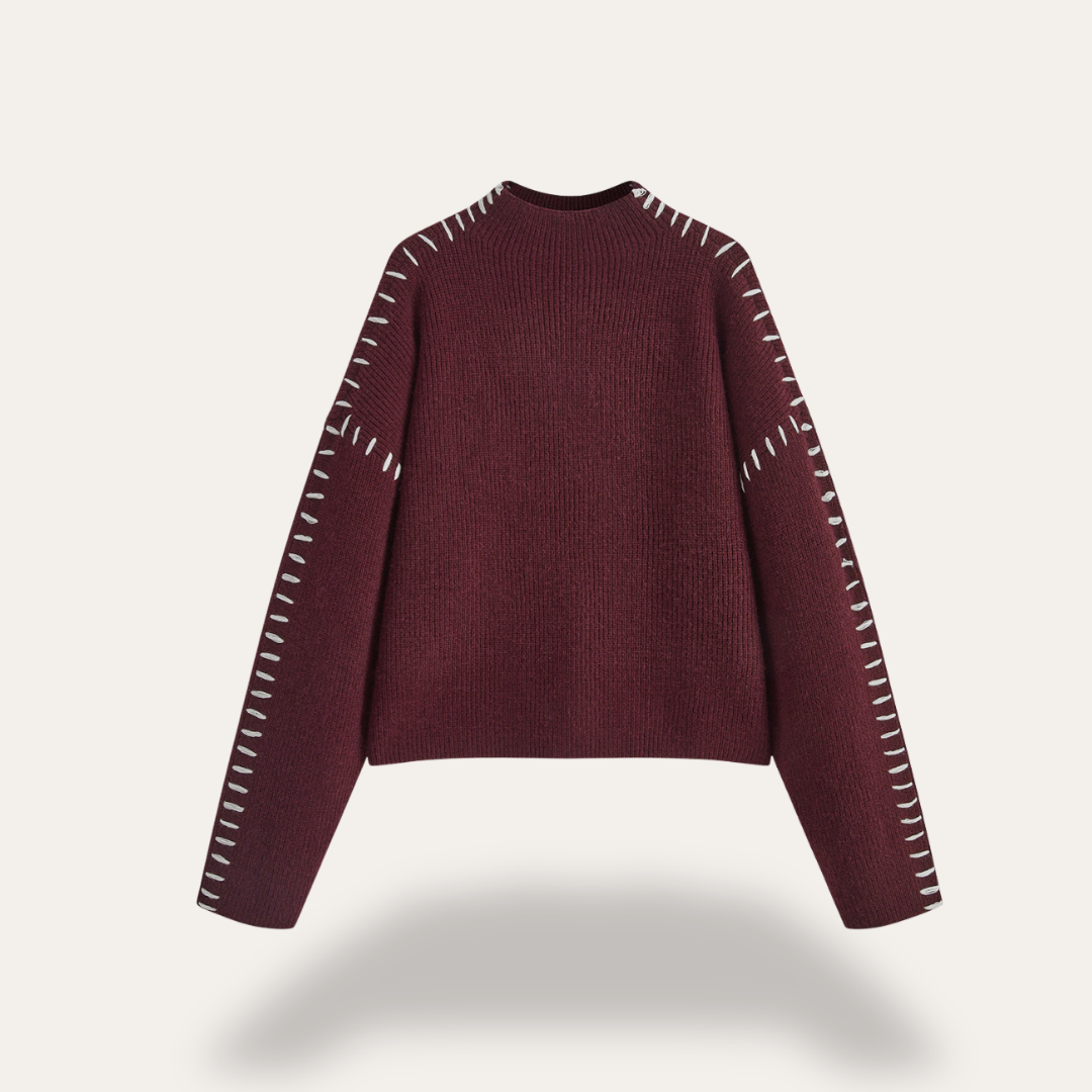 Damen Strickpullover Rundhals Langarm Locker | Vestea