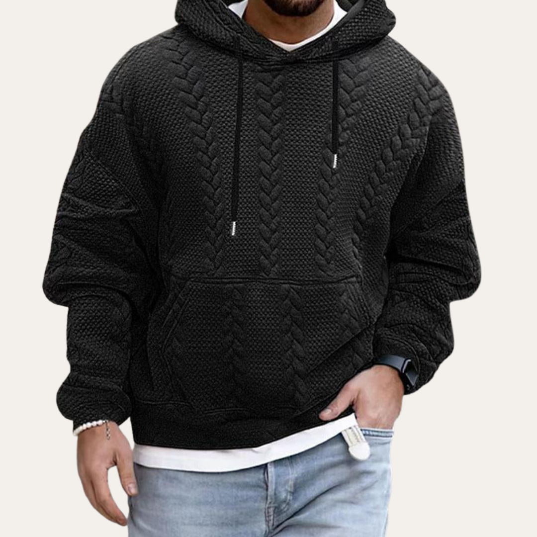 Herren Strickmuster Hoodie Kapuzenpullover | Vestea