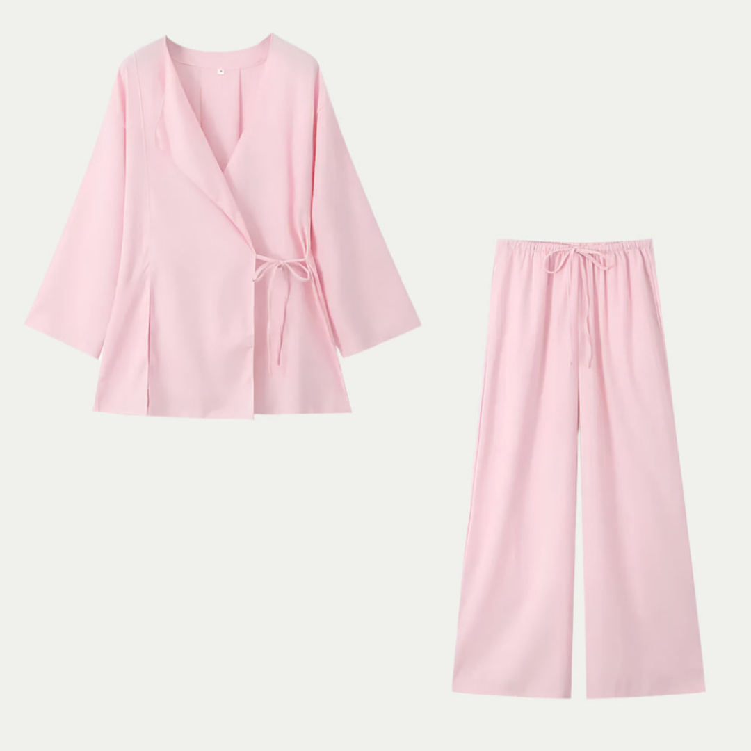Damen Zweiteiler Set Bluse Hose | Vestea