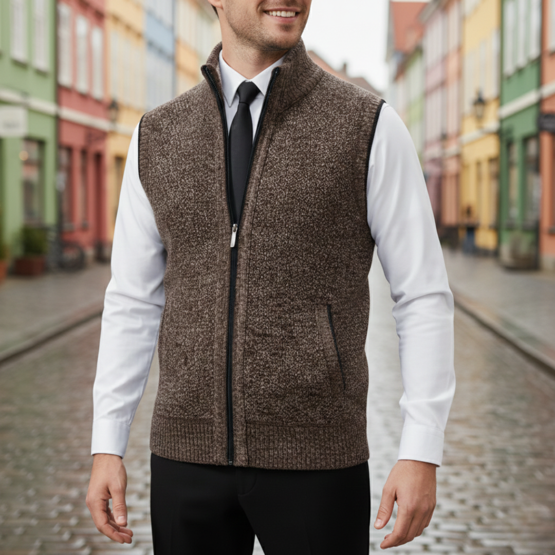 Herren Strickweste mit Reißverschluss – Weste mit Reißverschluss | Vestea