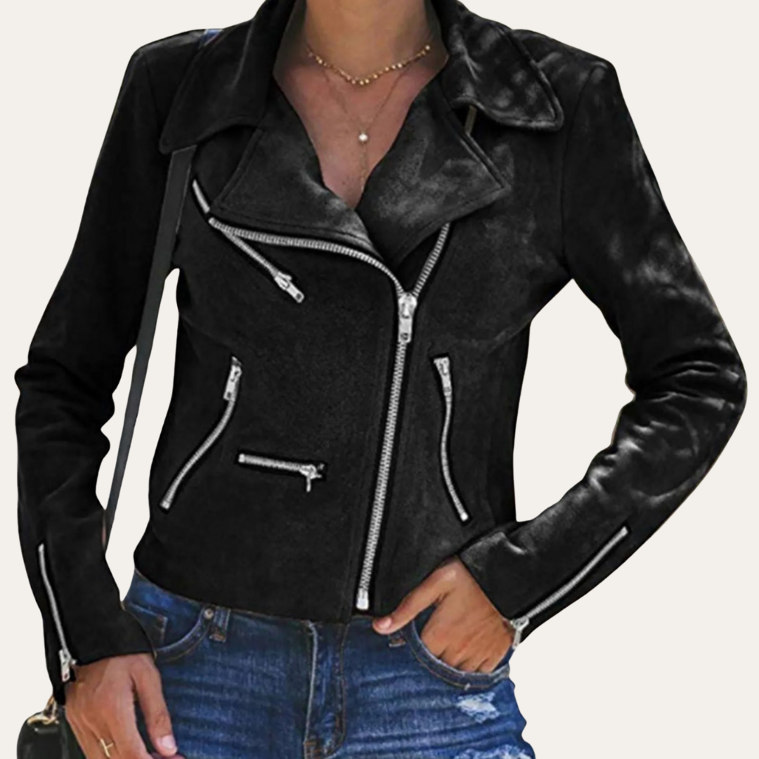 Damen Jacke Bikerstil Kurz Übergangsjacke | Vestea