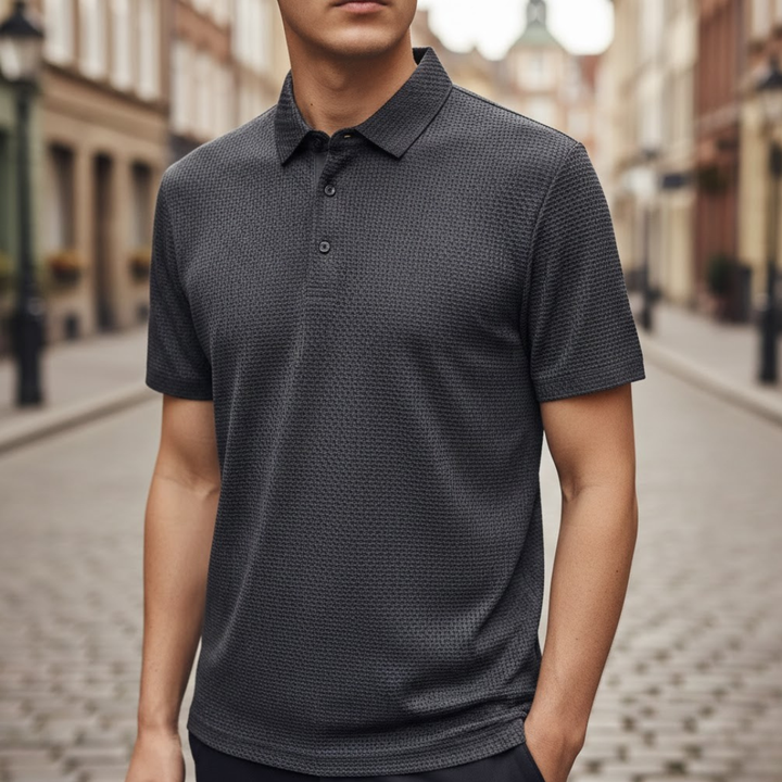 Camiseta de hombre tipo polo, manga corta, con cuello, para verano