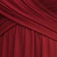 Women Midi Dress V Neck Elbow Sleeve Flared Skirt
