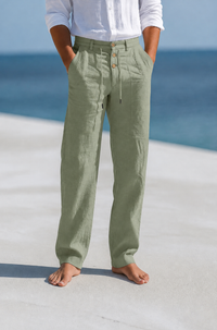 Pantalon chino en lin respirant pour homme