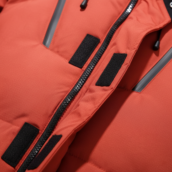 Winter down jacket for men with hood and zipper | Vestea