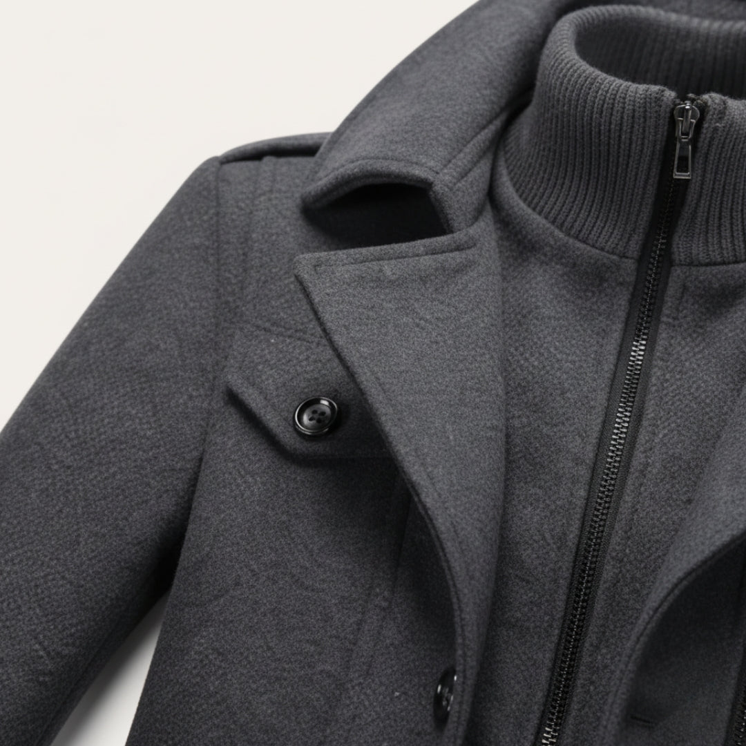 Herren Wollmantel mit Innenjacke aus Wollmix Slim Fit | Vestea