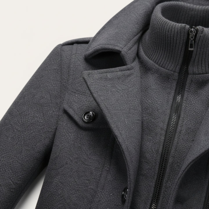 Herren Wollmantel mit Innenjacke aus Wollmix Slim Fit | Vestea