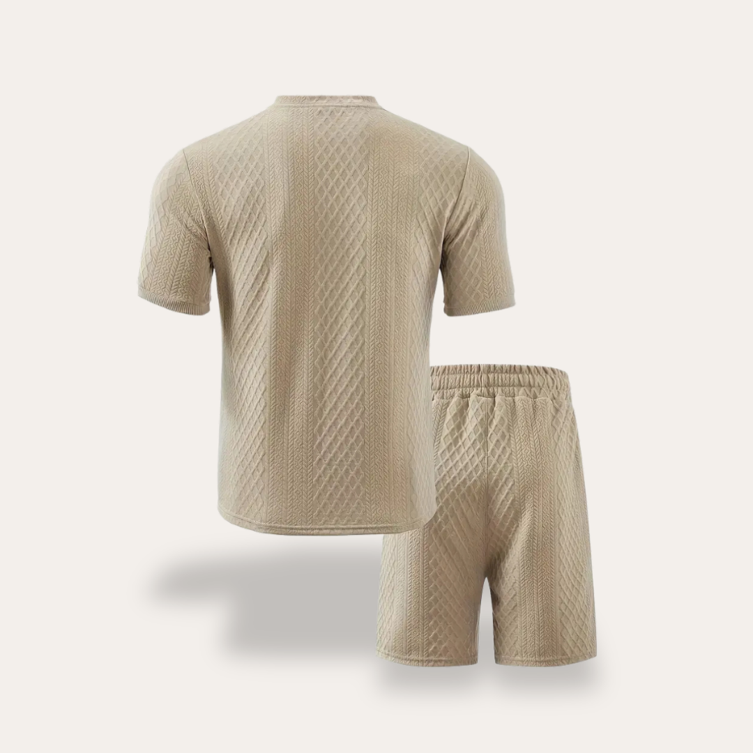 Herren Sommer-Set aus atmungsaktivem Kurzarmhemd und Shorts | Vestea