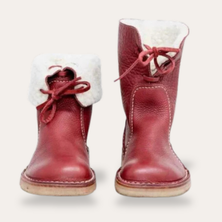 Herren Lederstiefel mit Kunstpelz | Vestea