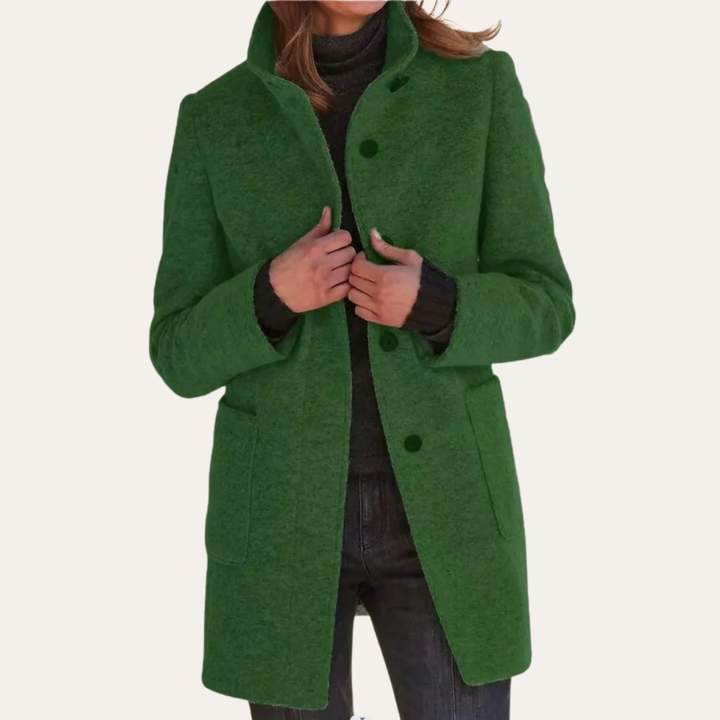 Damen Wollmantel mit Knöpfen Wintermode | Vestea