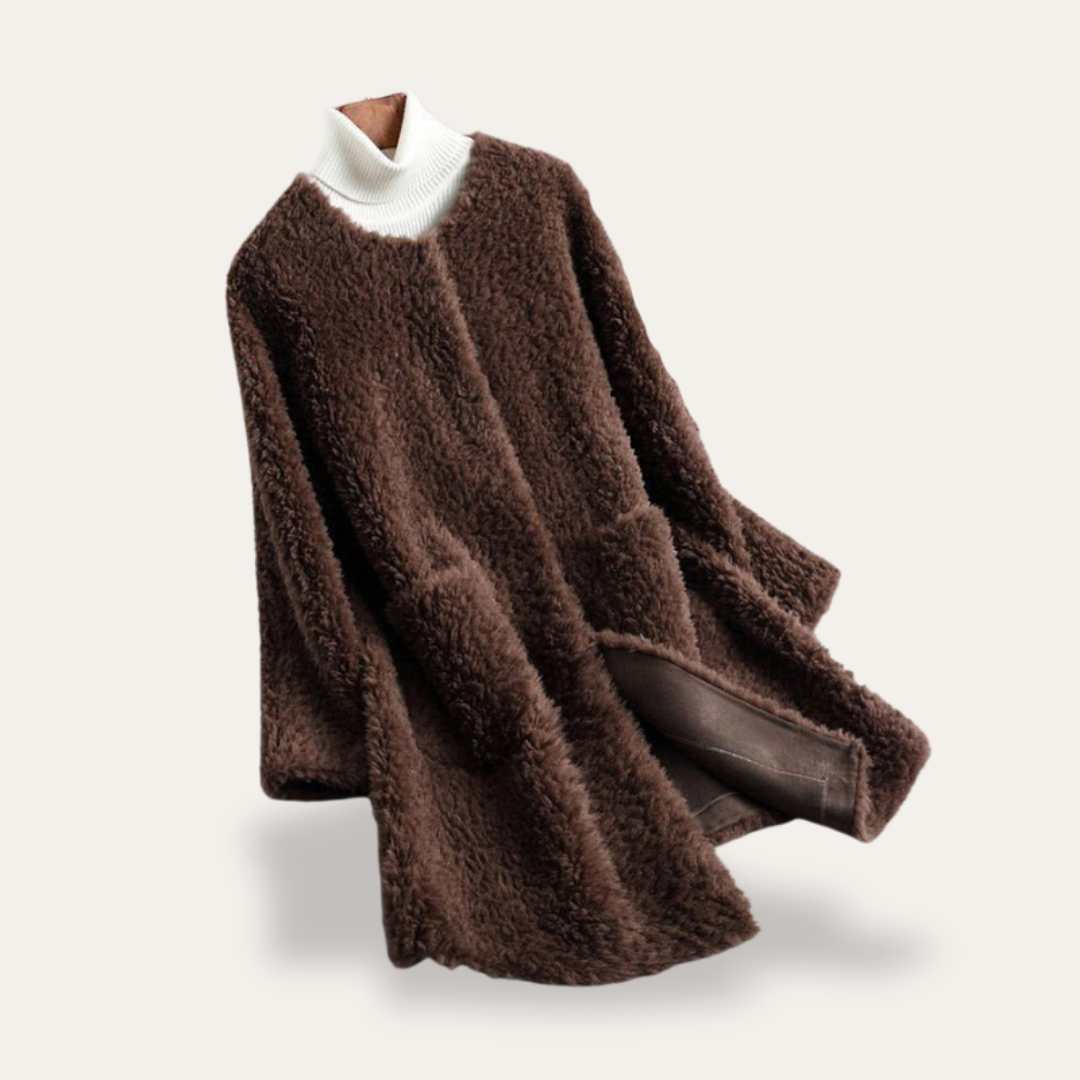 Damen Teddyjacke Kunstfell Oversize | Vestea