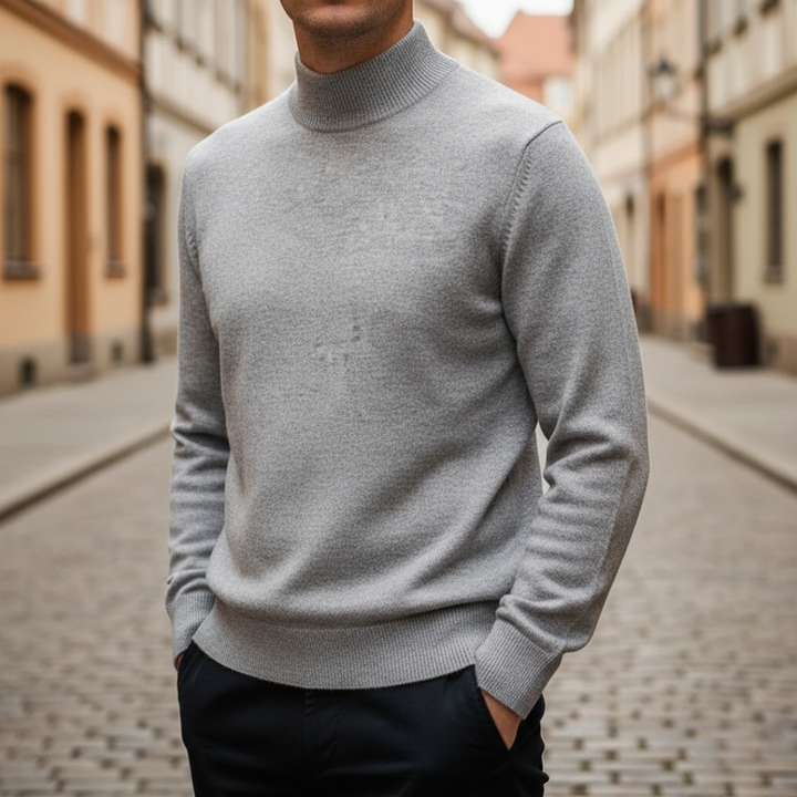 Herren Feinstrick Pullover mit Stehkragen | Vestea