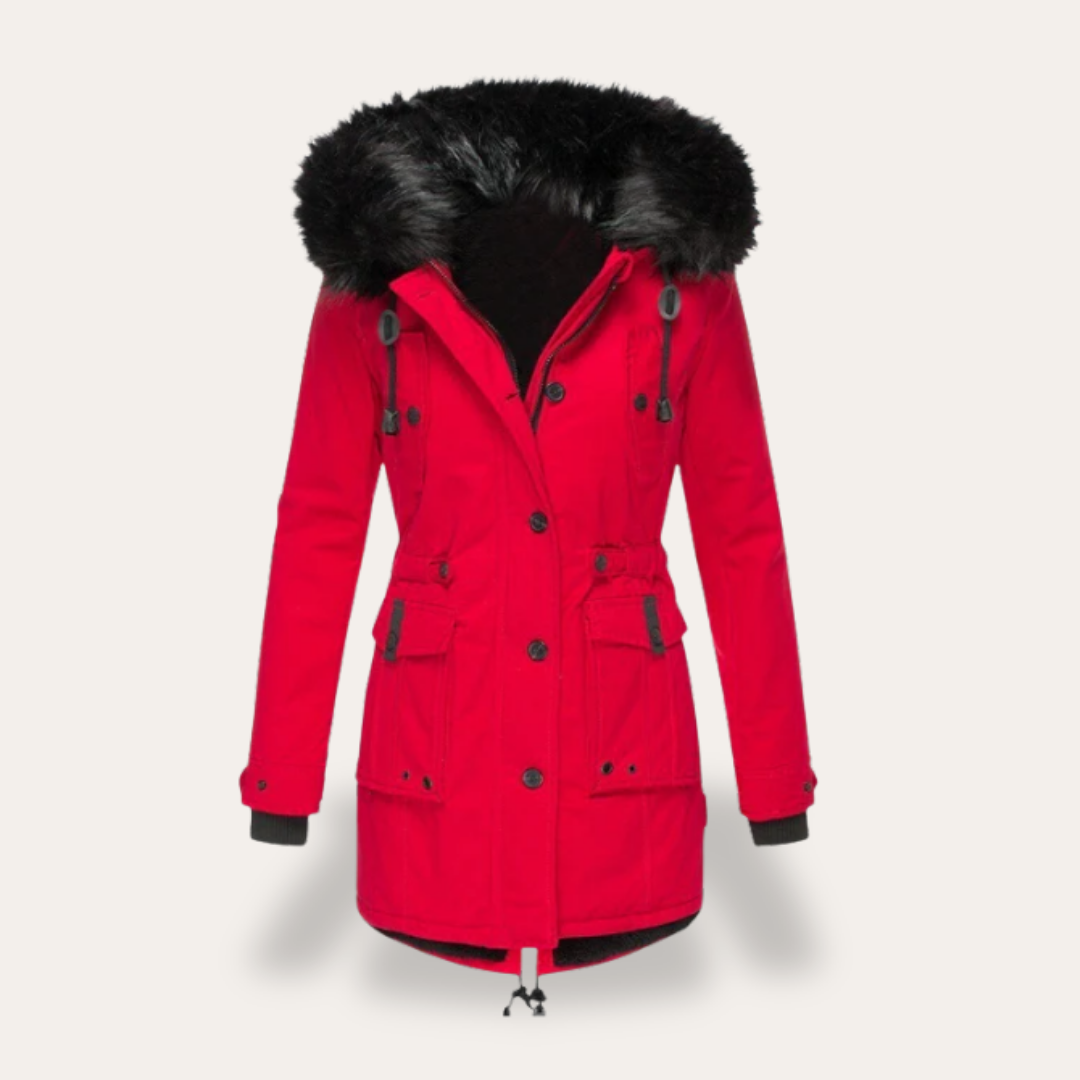 Damen Winterparka mit Kapuze und Kunstfell | Vestea