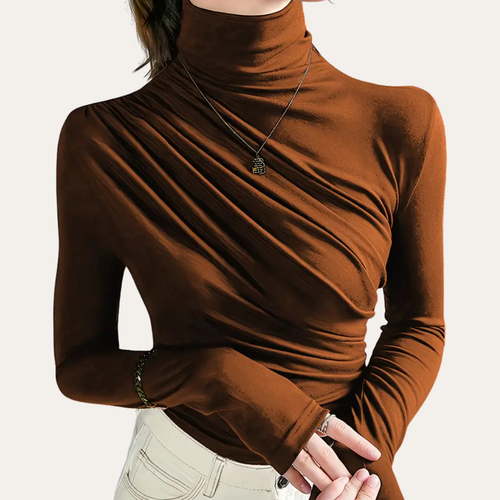 Drapiertes Langarmshirt für Damen | Vestea
