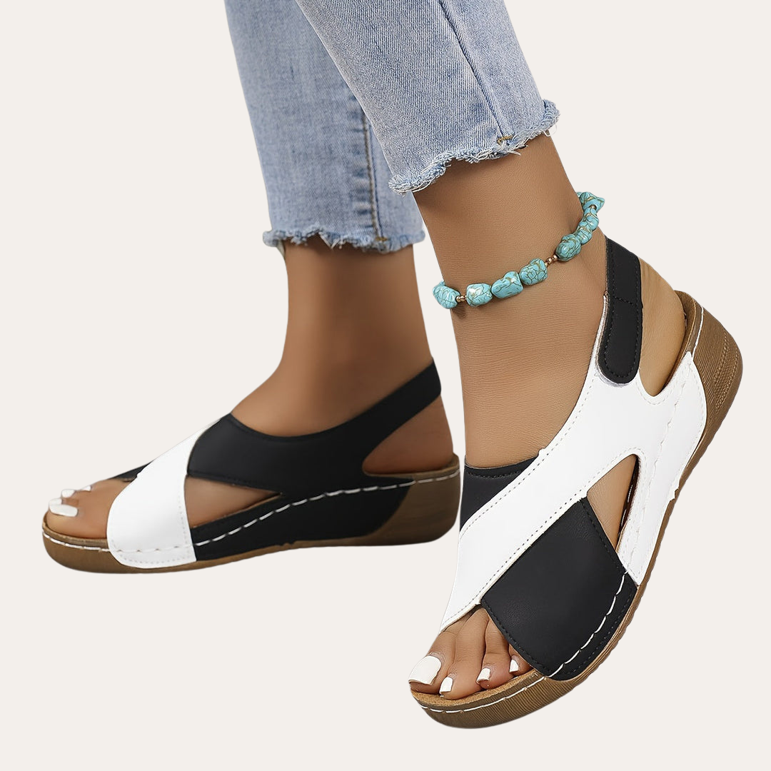 Damen Orthopädische Sandalen mit Cross-Riemen Bequemschuhe | Vestea