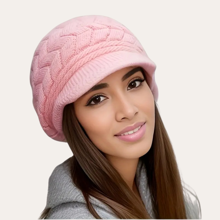 Strickmütze mit Zopfmuster für Damen | Vestea