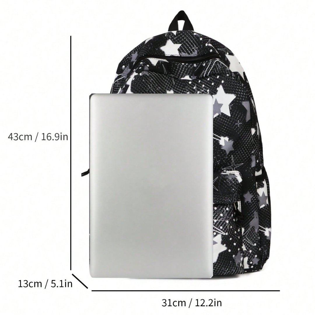 Damen Backpack Sterne Muster Wasserdicht Schulranzen Freizeit Bag | Vestea