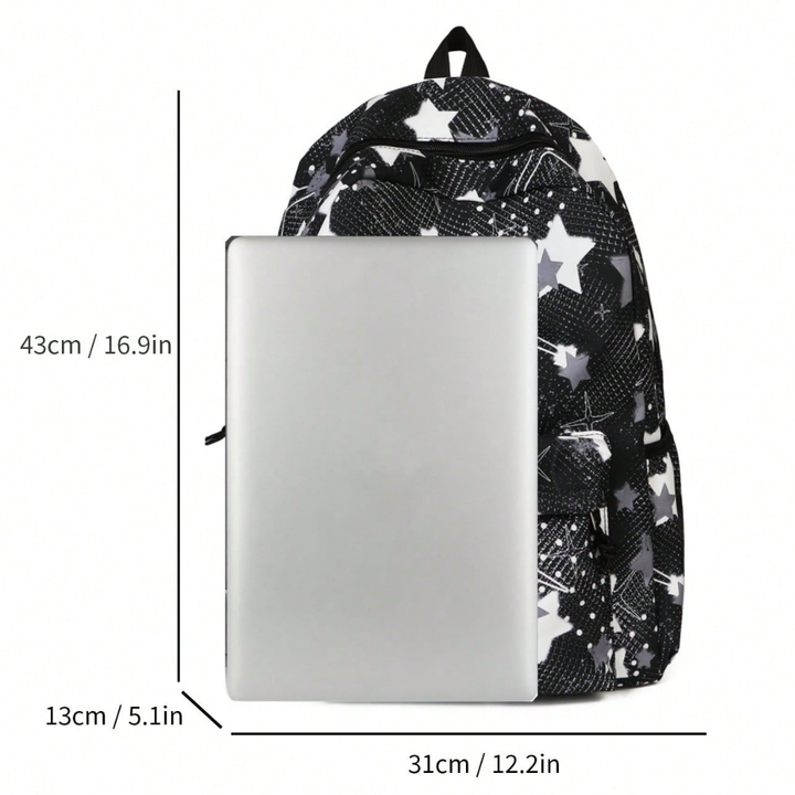 Damen Backpack Sterne Muster Wasserdicht Schulranzen Freizeit Bag | Vestea